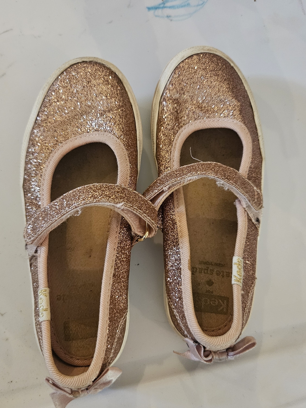 Keds x Kate Spade Rose Gold Glitter Mary Jane Shoes Size 10
